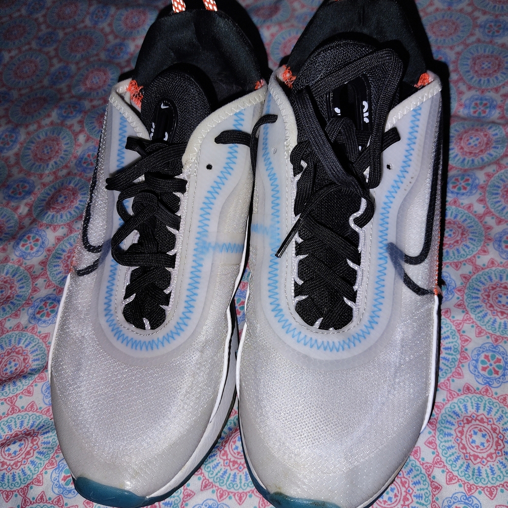 Nike Athletic Shoes - White and Black with Blue Accents